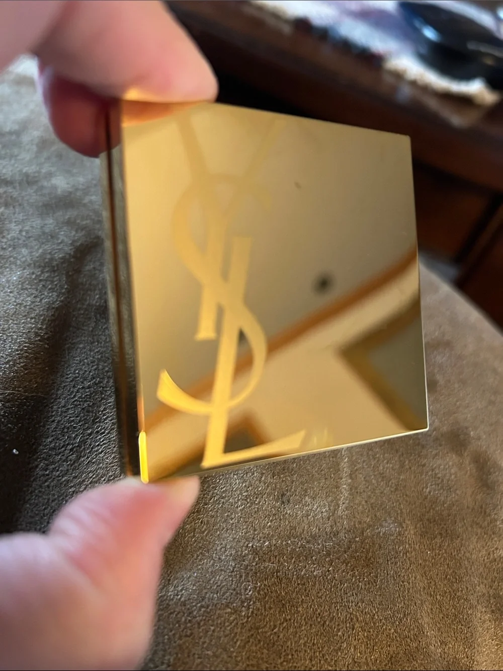 Yves Saint Laurent Metallic Gold Compact Case